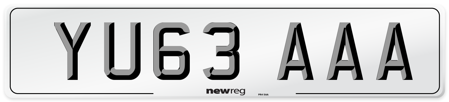 YU63 AAA Number Plate from New Reg